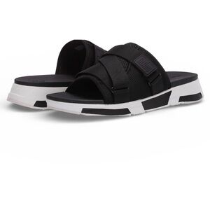 FitFlop Alyssa Black Adjustable Slide Sandals, size 9/10